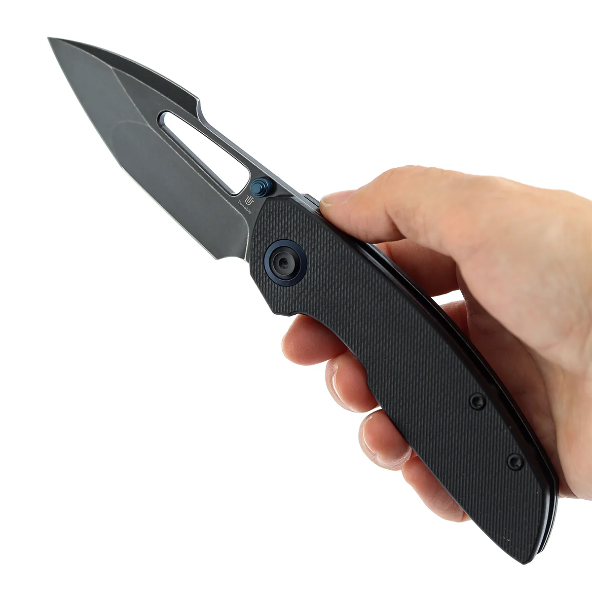 Tenable Link Folding Knife | 3.0" Blackwash 14C28N Blade | Black Micarta Handle| Triple Stripe Knives Design | B1068A4 - Image 9