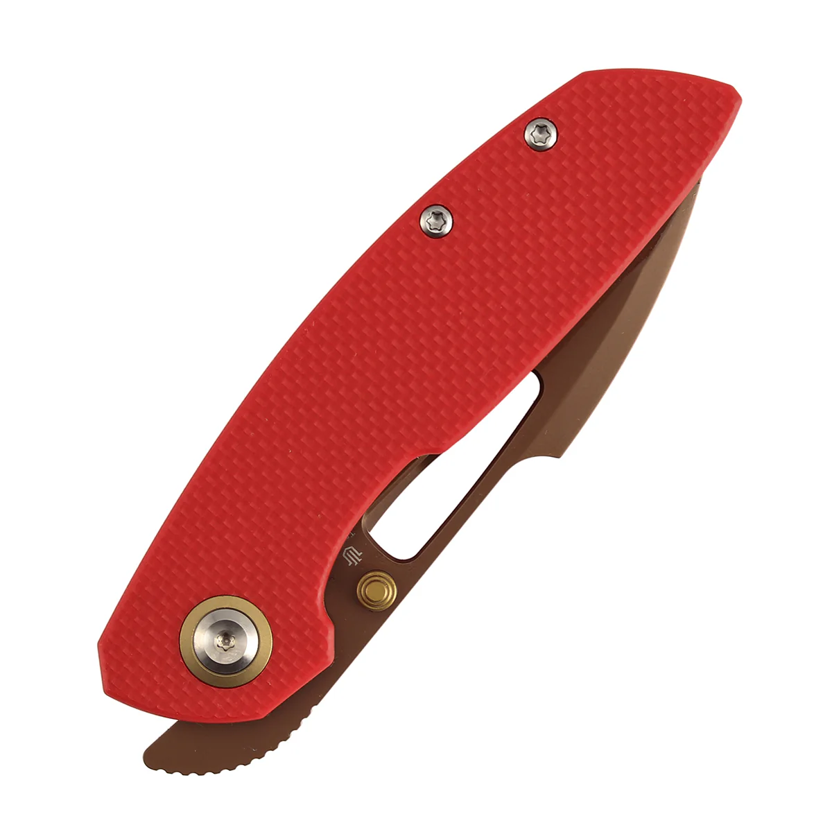 Tenable Link Folding Knife | 3.0" Rose Gold 14C28N | Coarse-textured Red G10 | Triple Stripe Knives Design | B1068A3 - Image 6