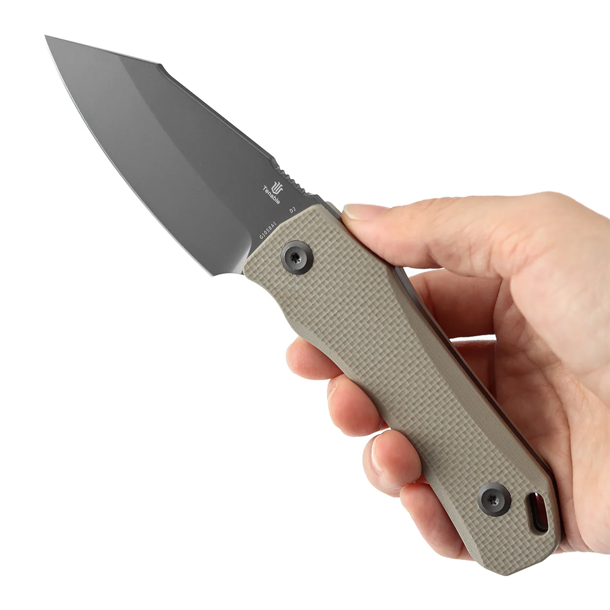 Tenable Loki Fixed Blade Knife |2.99" Gray TiCn Coated D2 Blade | Light Sand G10 Handle | Steven Dunnuck Design | G1058A1 - Image 8