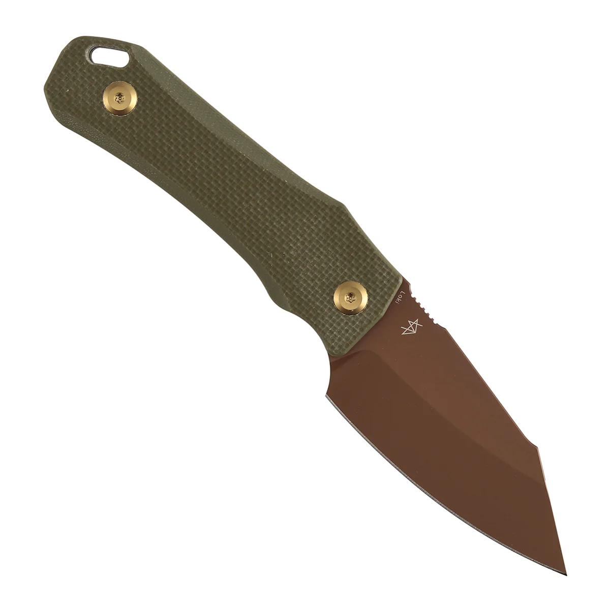 Tenable Loki Fixed Blade Knife | 2.99" Rose Gold D2 Blade | Olive Green G10 Handle | Steven Dunnuck Design | G1058A3 - Image 5