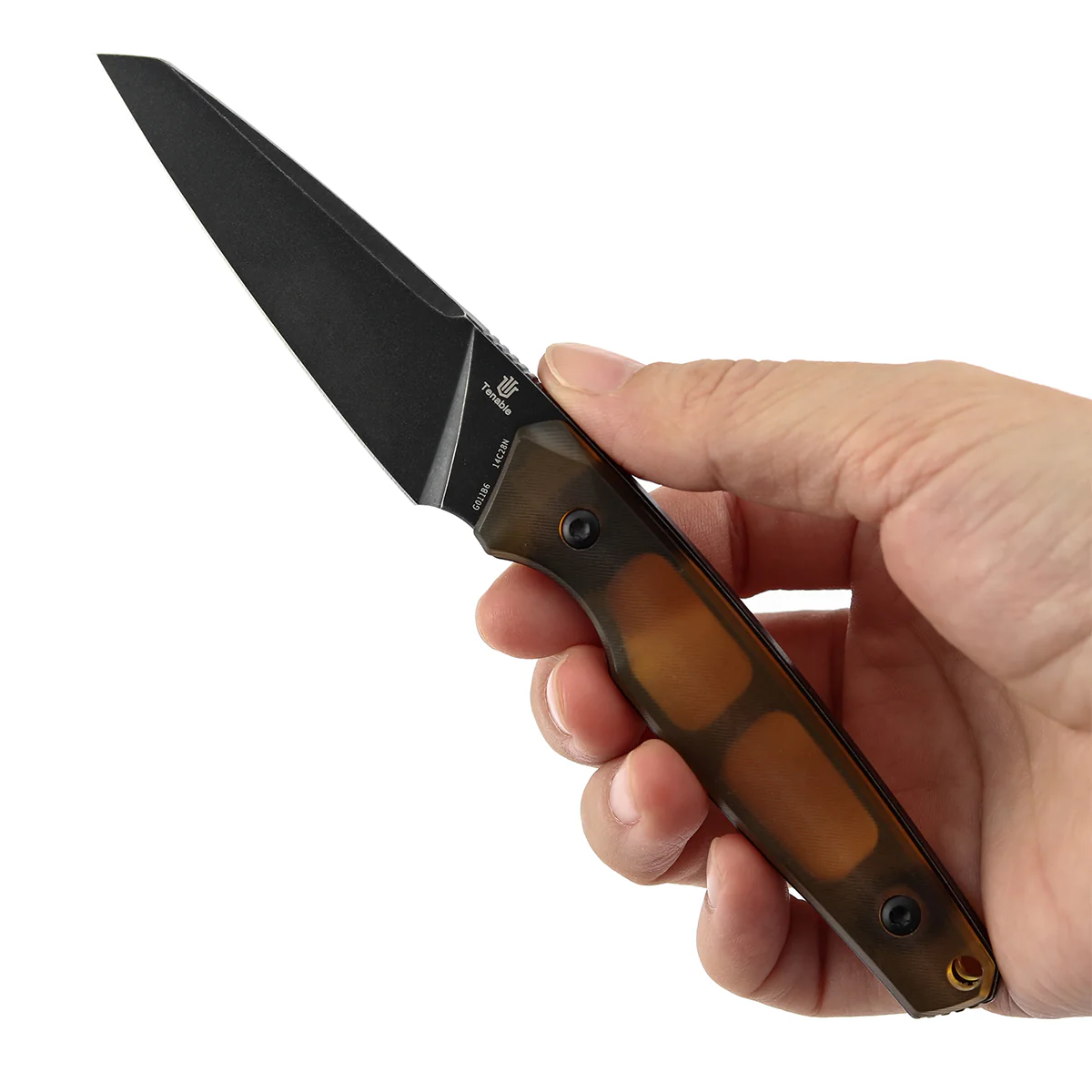 Tenable Parr Fixed Blade Knife |2.87'' Blackwash 14C28N Blade | Amber PEI Handle | Jonathan Styles-G011B6 - Image 6