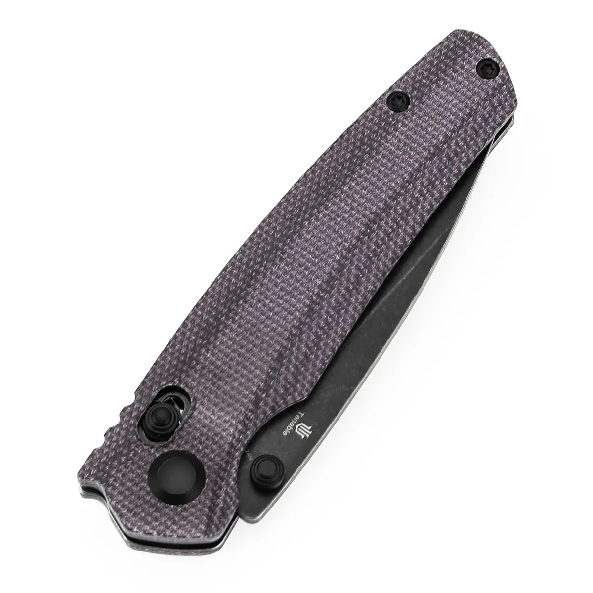 Tenable Raven Cross Bar Lock Folding Knife | 3.14" Blackwash 14C28N Blade | Purple Micarta Handle | Black Bird Blades Design -T2109V7 - Image 6