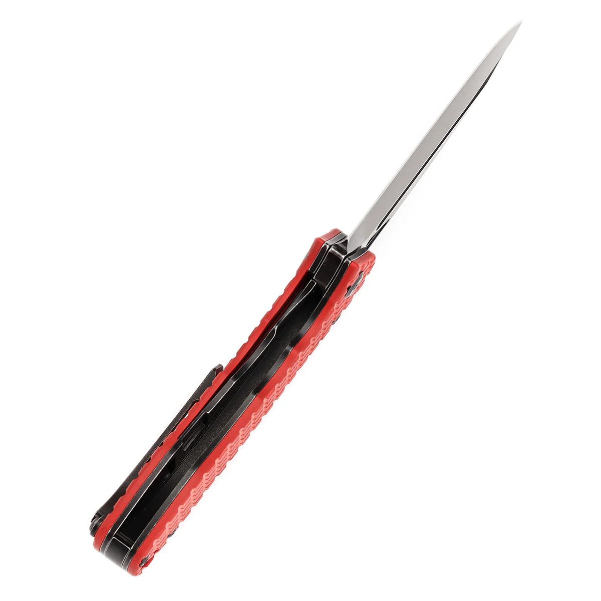 Tenable Bömbur Folding Knife Dark  Red G10 with Frag Pattern Handle (3.53'' Blackwash D2 Blade) Midgards Messer Design--T1054C2 - Image 4