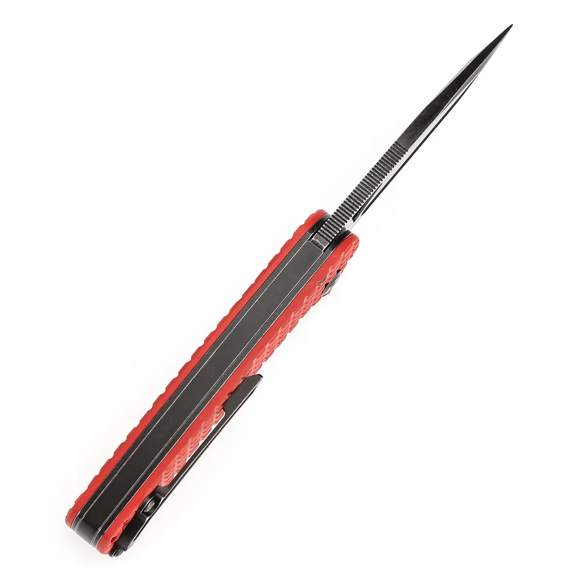 Tenable Bömbur Folding Knife Dark  Red G10 with Frag Pattern Handle (3.53'' Blackwash D2 Blade) Midgards Messer Design--T1054C2 - Image 5