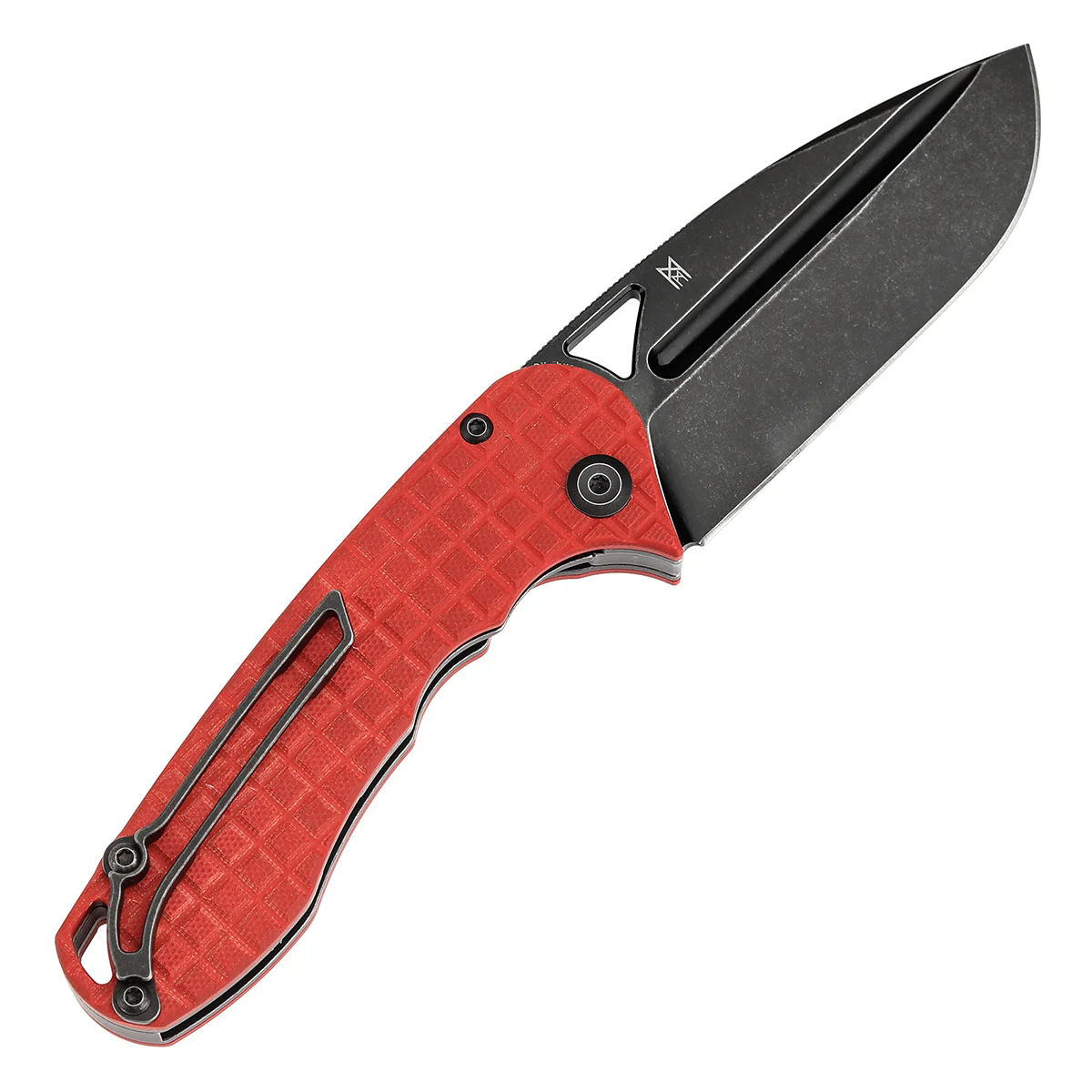 Tenable Bömbur Folding Knife Dark  Red G10 with Frag Pattern Handle (3.53'' Blackwash D2 Blade) Midgards Messer Design--T1054C2 - Image 8