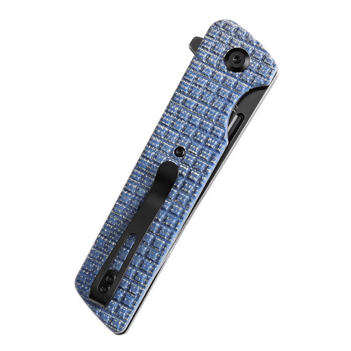 Tenable Anomaly Folding Knife Blue Micarta with Frag Pattern Handle (3.14'' Blackwash Nitro-V Tanto Blade) Pinkerton Knives Design-T2038T3 - Image 8