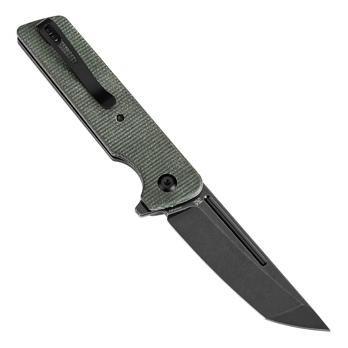Tenable Anomaly Folding Knife Green Micarta Handle (3.14'' Blackwash Nitro-V Tanto Blade) Pinkerton Knives Design-T2038T2 - Image 3