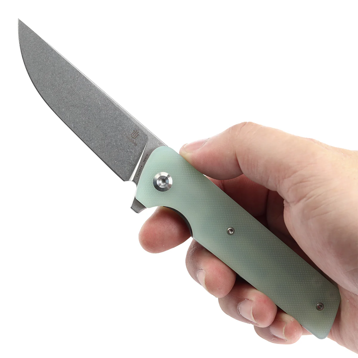Tenable Anomaly Folding Knife Jade G10 Handle (3.14'' Stonewashed Nitro-V Blade) Pinkerton Knives Design-T2038A4 - Image 10