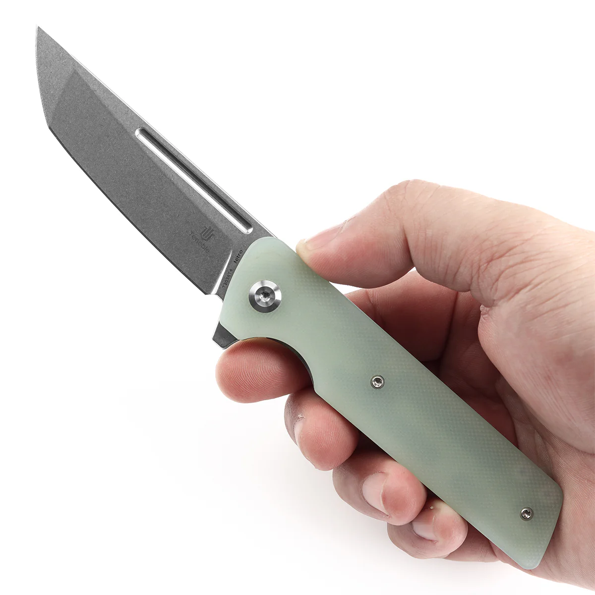 Tenable Anomaly Folding Knife Jade G10 Handle (3.14'' Stonewashed Nitro-V Tanto Blade) Pinkerton Knives Design-T2038T4 - Image 10