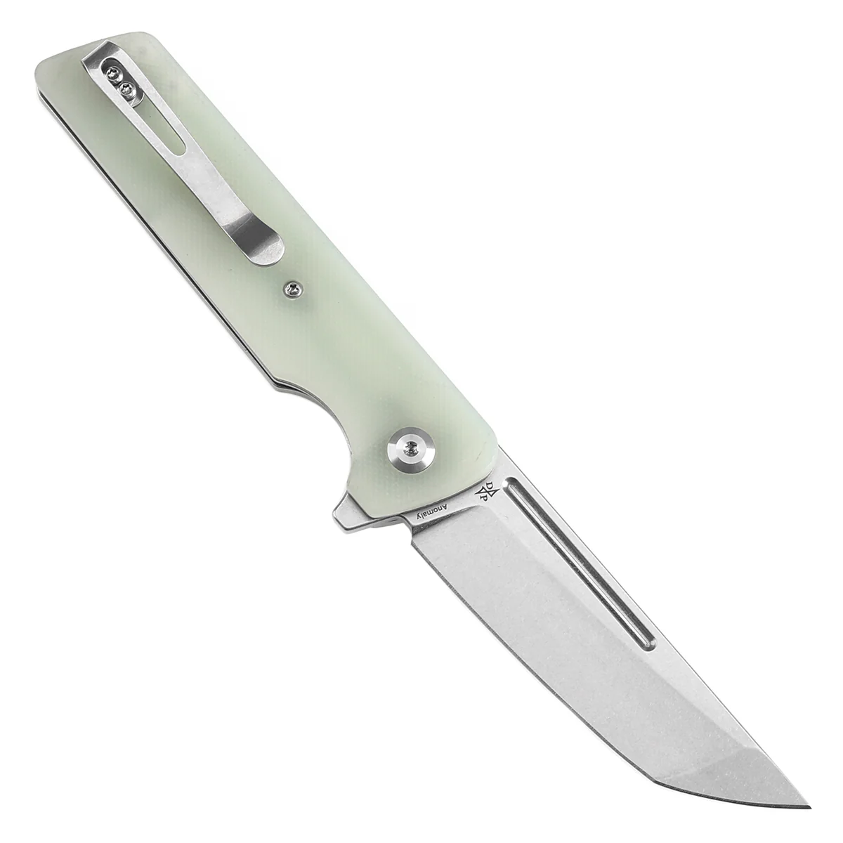 Tenable Anomaly Folding Knife Jade G10 Handle (3.14'' Stonewashed Nitro-V Tanto Blade) Pinkerton Knives Design-T2038T4 - Image 3