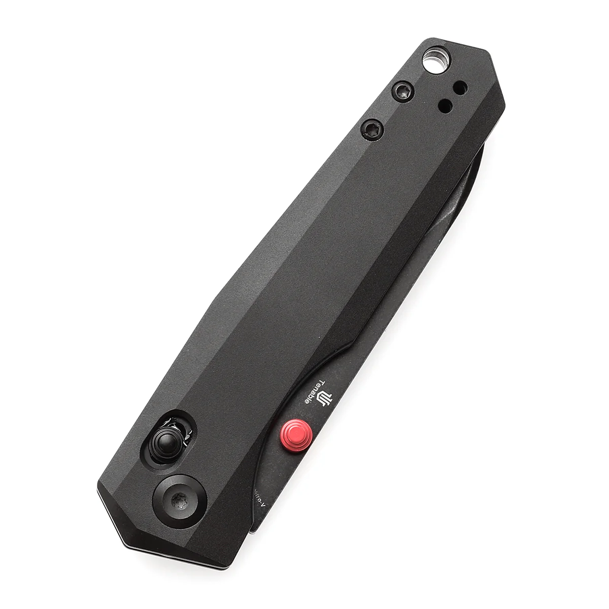Tenable Beaver Cross Bar Lock Folding Knife Black Anodized Aluminum Handle (3.44'' Blackwash Nitro-V Blade) Kim Ning Design-T1105V5 - Image 6