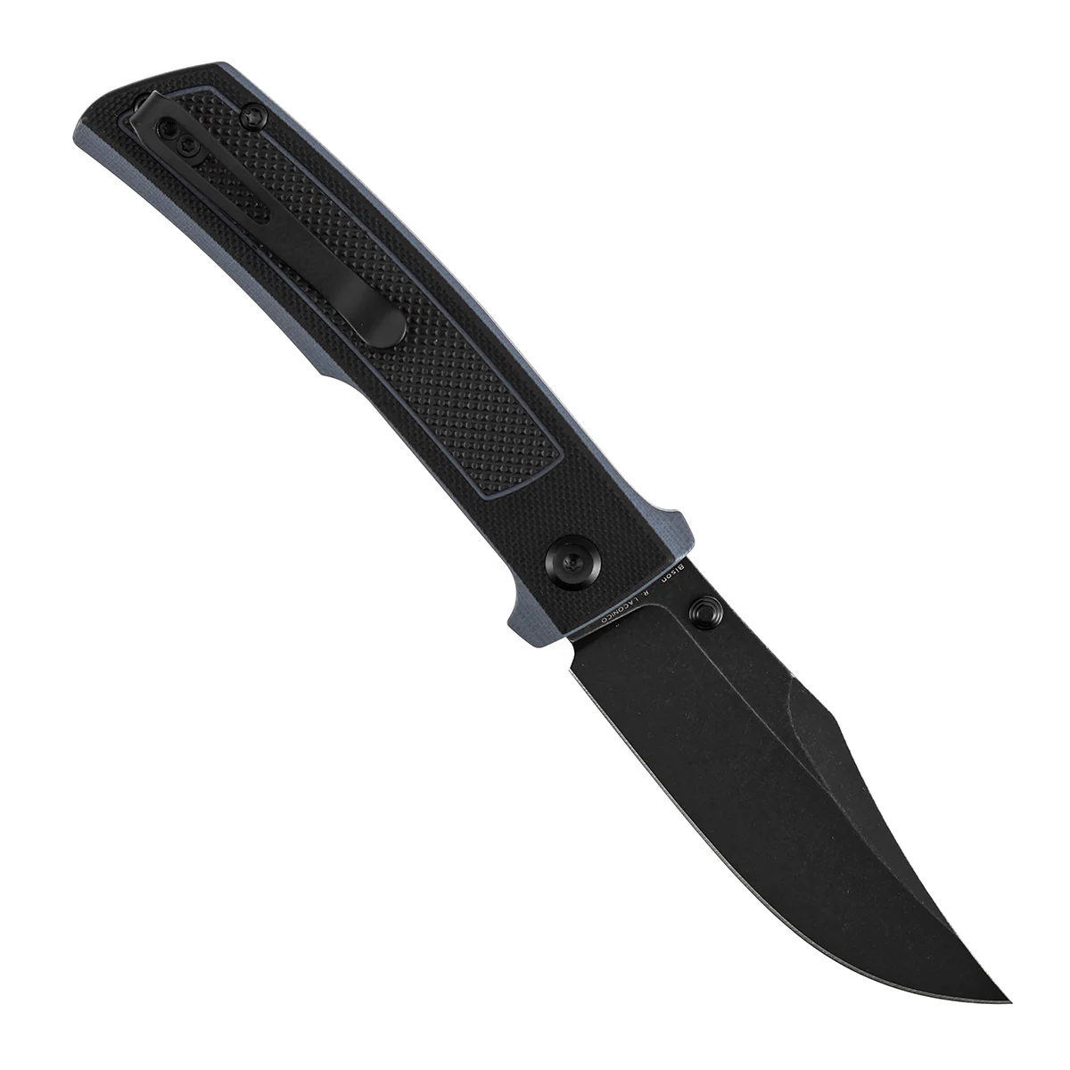 Tenable Bison Folding Knife | 3.24'' Blackwash Nitro V Blade | Black and Gray G10 with Frag Pattern Handle | Ray Laconico Knives Design | B2108A2 - Image 4
