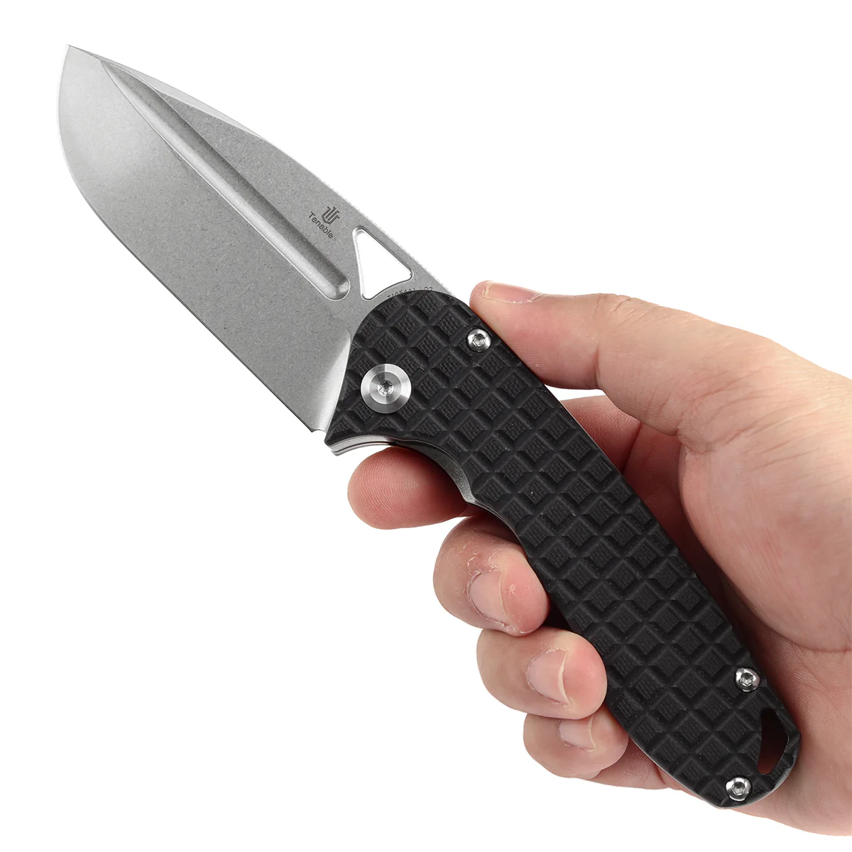 Tenable Bömbur Folding Knife Black G10 with Frag Pattern Handle (3.53'' Stonewashed D2 Blade) Midgards Messer Design--T1054A1 - Image 10