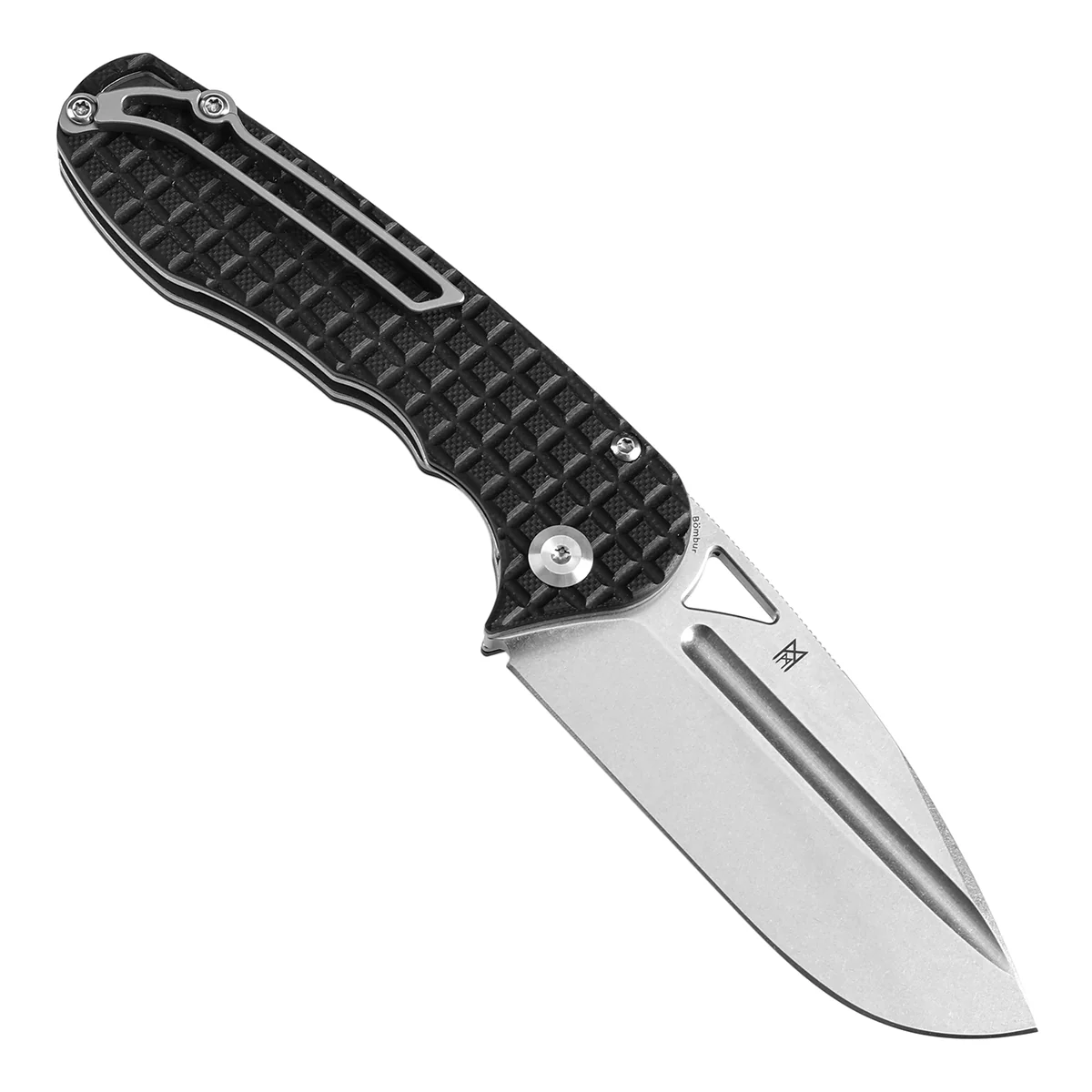 Tenable Bömbur Folding Knife Black G10 with Frag Pattern Handle (3.53'' Stonewashed D2 Blade) Midgards Messer Design--T1054A1 - Image 3