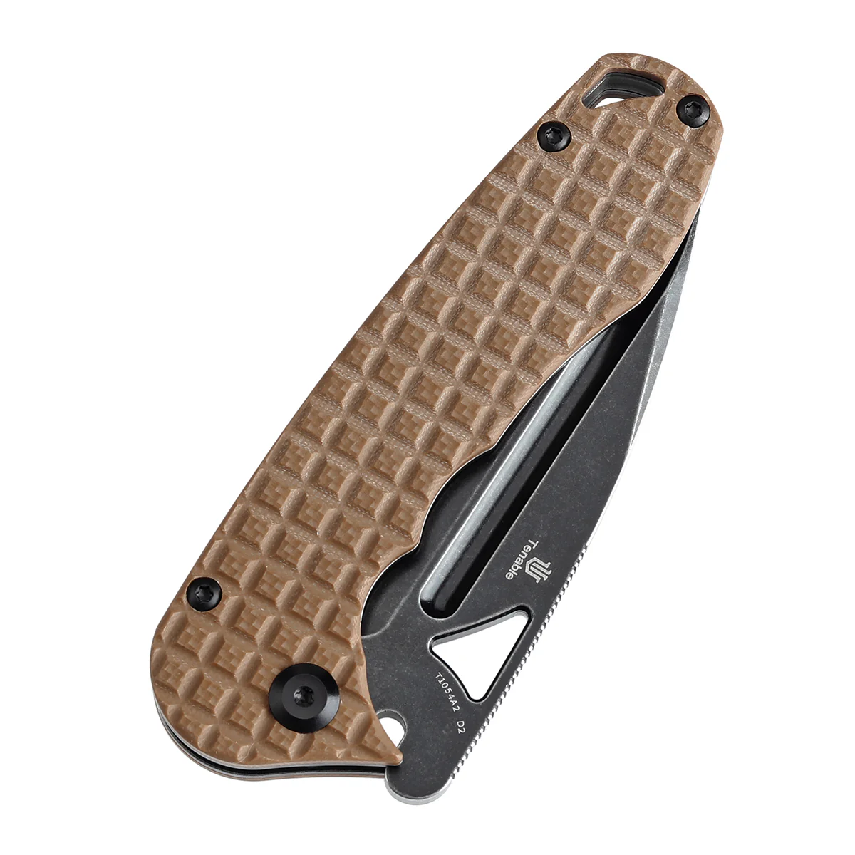 Tenable Bömbur Folding Knife Brown G10 with Frag Pattern Handle (3.53'' Blackwash D2 Blade) Midgards Messer Design--T1054A2 - Image 7
