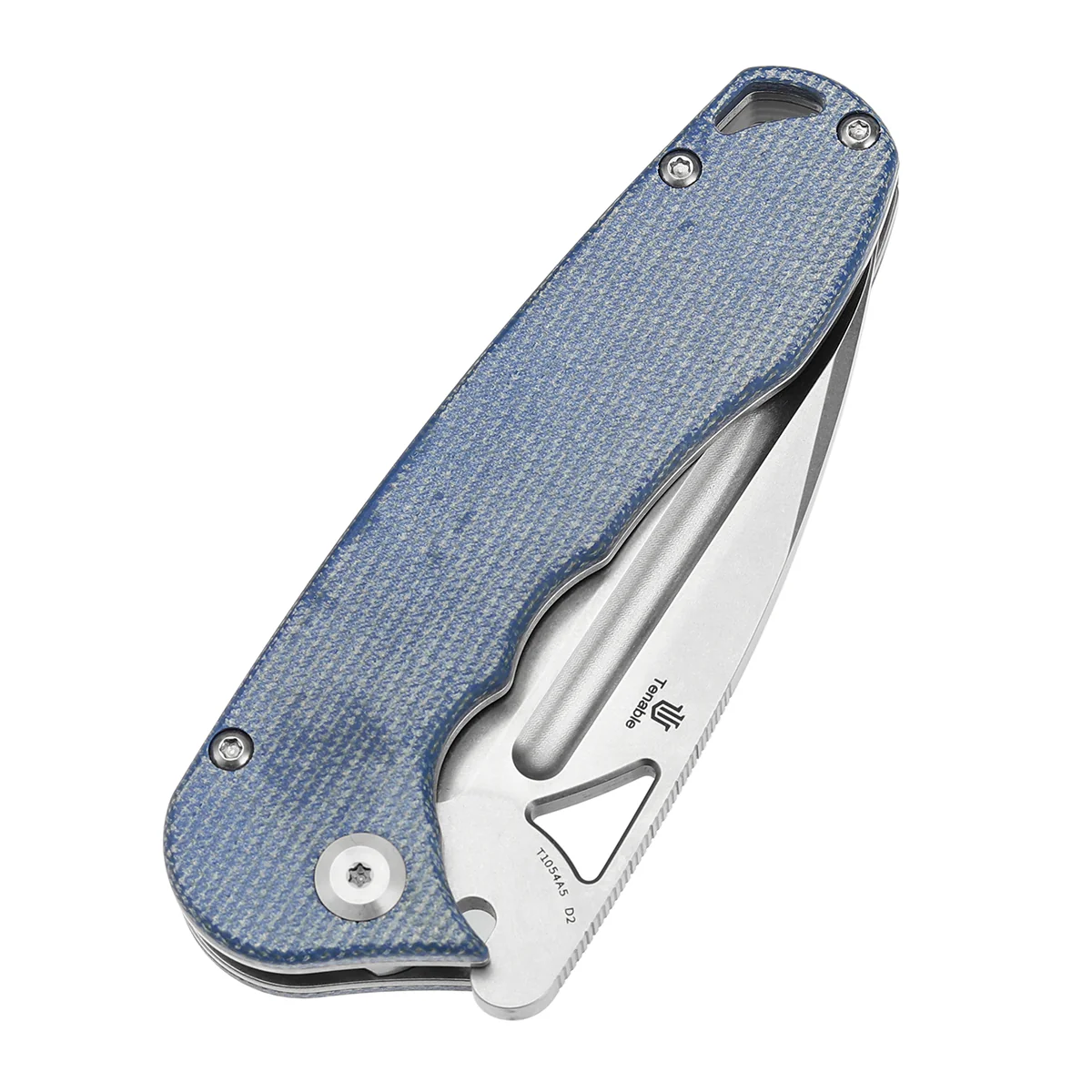 Tenable Bömbur Folding Knife Blue Micarta Handle (3.53''  Stonewashed D2 Blade) Midgards Messer Design--T1054A5 - Image 6