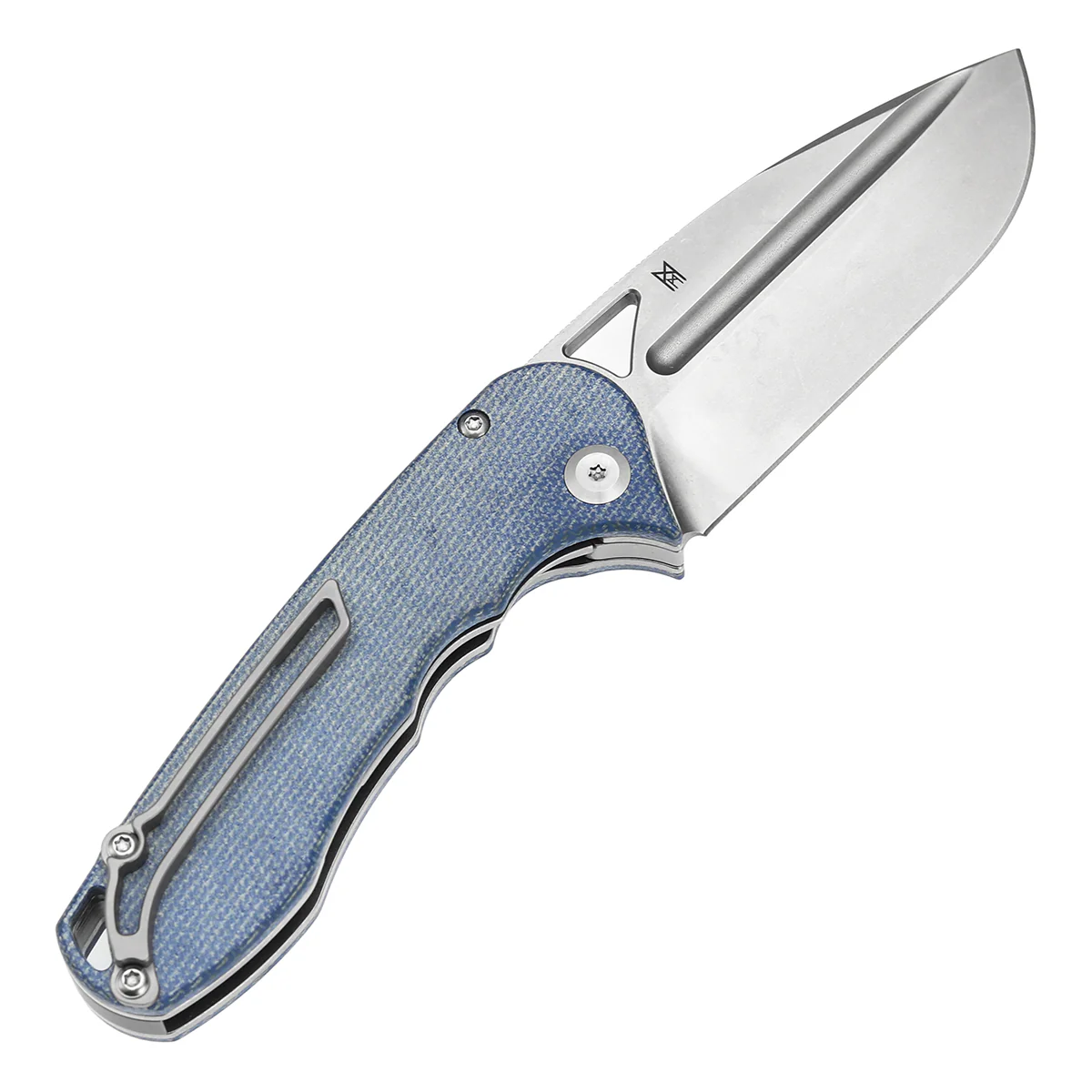 Tenable Bömbur Folding Knife Blue Micarta Handle (3.53''  Stonewashed D2 Blade) Midgards Messer Design--T1054A5 - Image 8