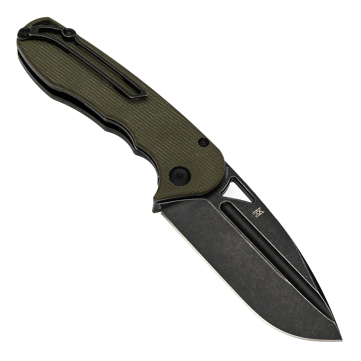 Tenable Bömbur Folding Knife Green Micarta Handle (3.53'' Blackwash D2 Blade) Midgards Messer Design--T1054A4 - Image 3