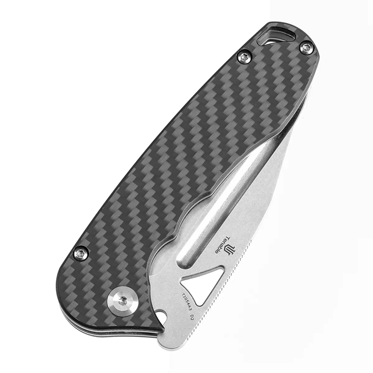Tenable Bömbur Folding Knife Twill Carbon Fiber Handle (3.53'' Stonewashed D2 Blade) Midgards Messer Design--T1054A3 - Image 7