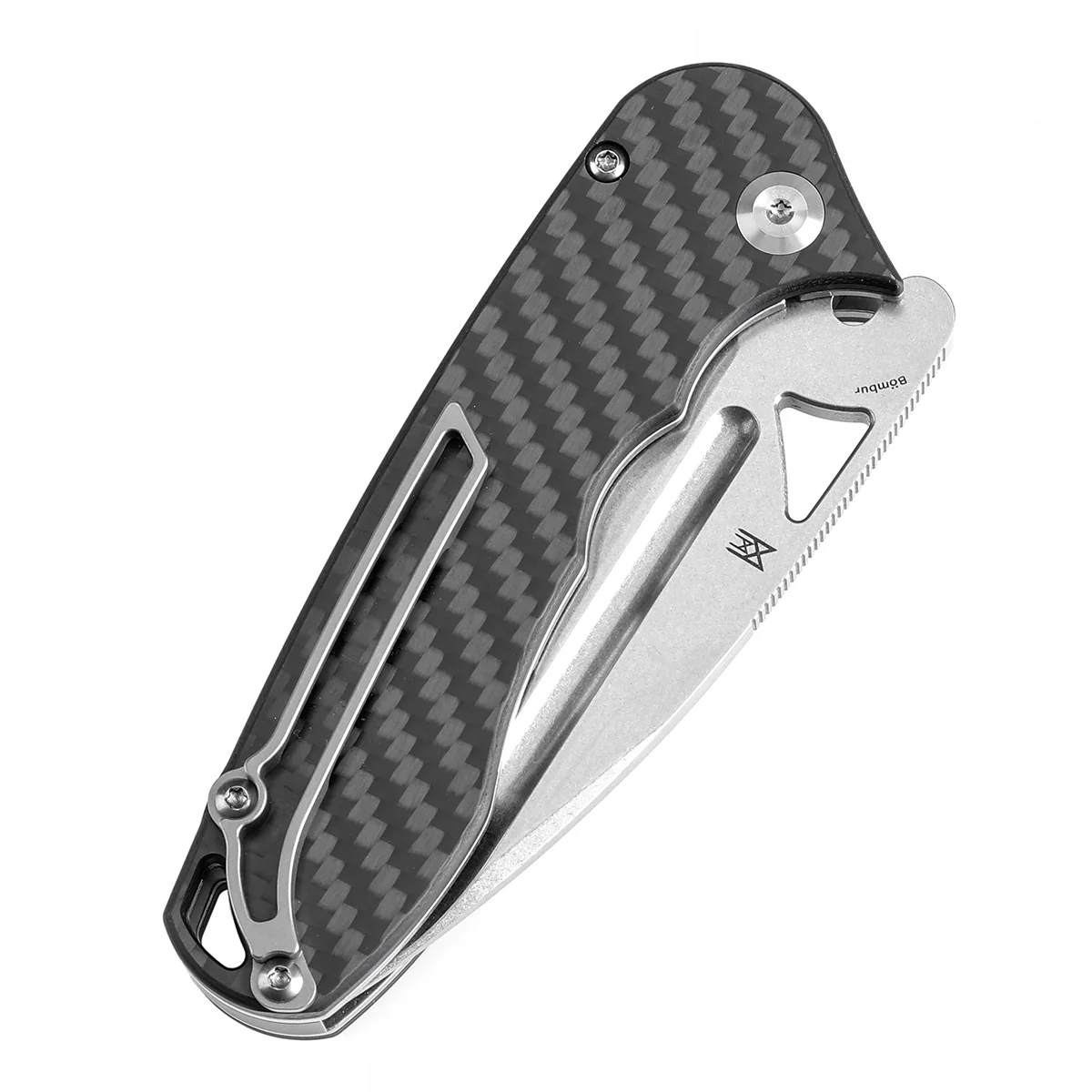 Tenable Bömbur Folding Knife Twill Carbon Fiber Handle (3.53'' Stonewashed D2 Blade) Midgards Messer Design--T1054A3 - Image 8