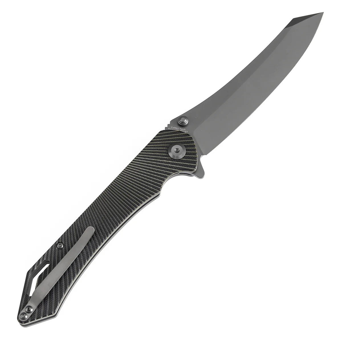 Tenable Colibri Tech Folding Knife Black and Green G10 Handle (4.34'' Gray TiCn Coated Nitro V Blade) Kmaxrom Design-T1060A2 - Image 8