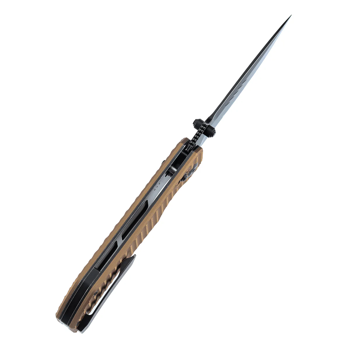 Tenable Eaglestrike | Cross Bar Lock | 3.73'' Black Stonewashed Nitro V Blade |Bronze Anodized Aluminum with Diamond Pattern Handle | James Lowe Design-B1095V5 - Image 5