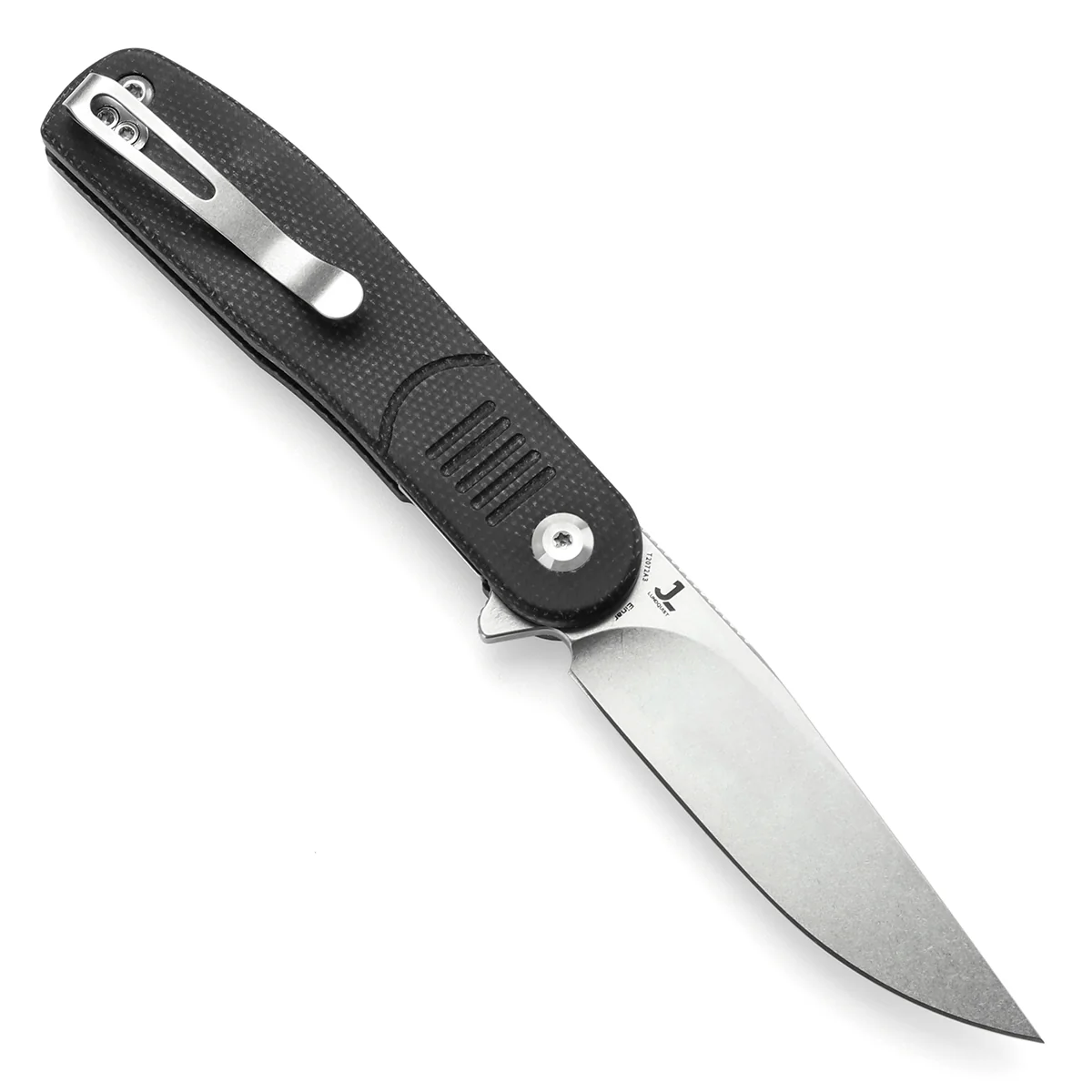 Tenable Einar Folding Knife Black Micarta Handle (3.13'' Stonewashed Nitro-V Blade) Justin Lundquist Design-T2072A3 - Image 3