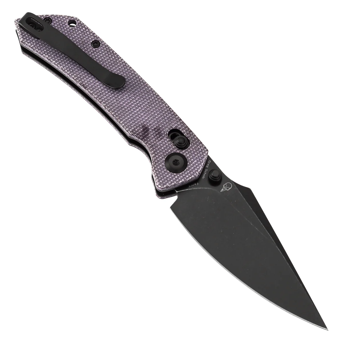 Tenable Fenrir Cross Bar Lock Folding Knife| Purple Micarta | 3.48" Blackwashed Nitro-V Blade | Sparrow Knife Design | T1034V4 - Image 3