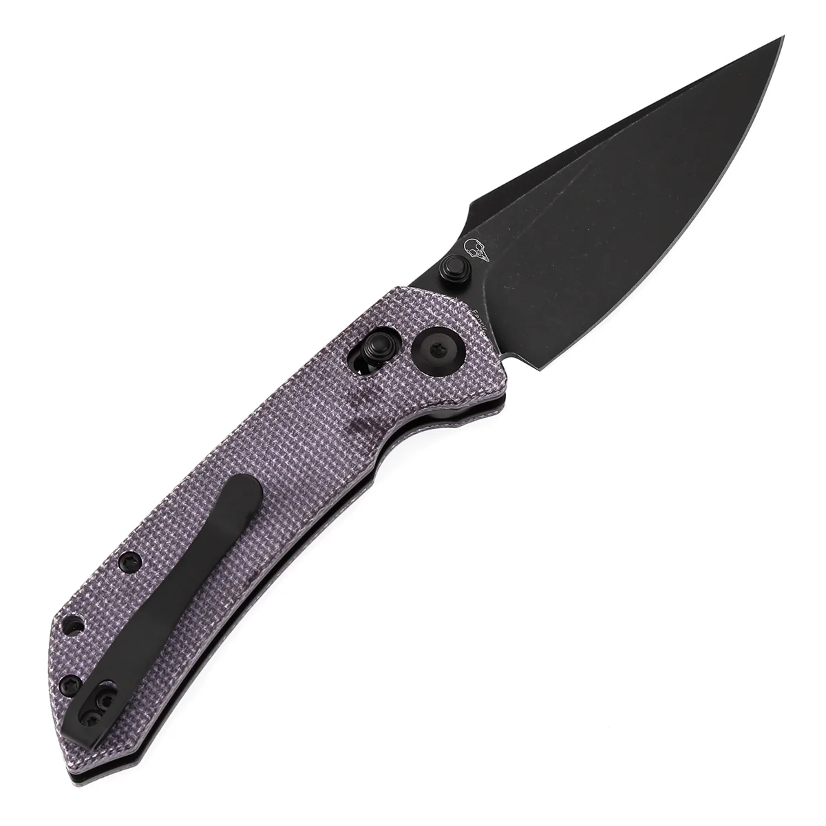 Tenable Fenrir Cross Bar Lock Folding Knife| Purple Micarta | 3.48" Blackwashed Nitro-V Blade | Sparrow Knife Design | T1034V4 - Image 8