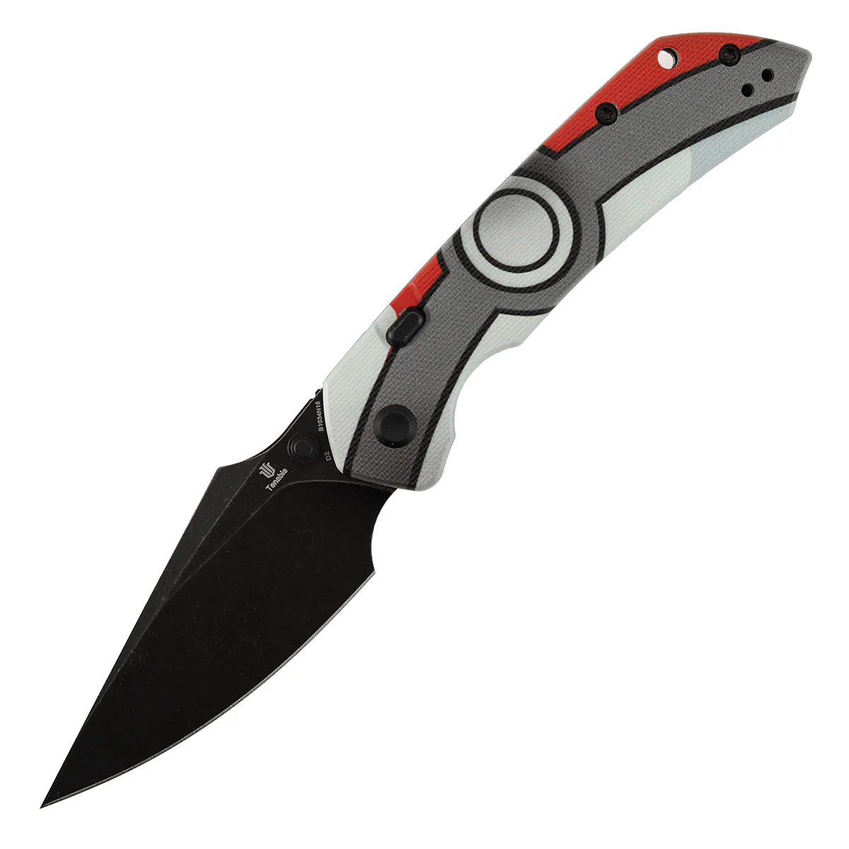 Tenable Fenrir Top Liner Lock Folding Knife| 3.4“ Blackwash D2 Blade | Jade G10 with Pocket Monster Inspired Pattern Handle | Sparrow Knife Design | B1034H16 - Image 2
