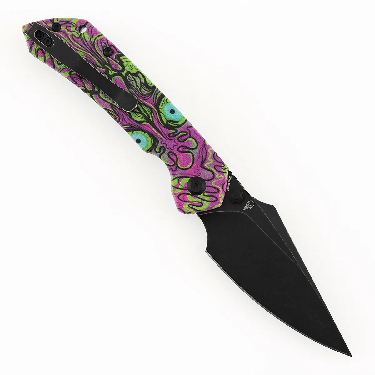 Tenable Fenrir Top Liner Lock Folding Knife| 3.4“ Blackwash D2 Blade | Jade G10 with Purple Undead Print Handle | Sparrow Knife Design | B1034H17 - Image 3