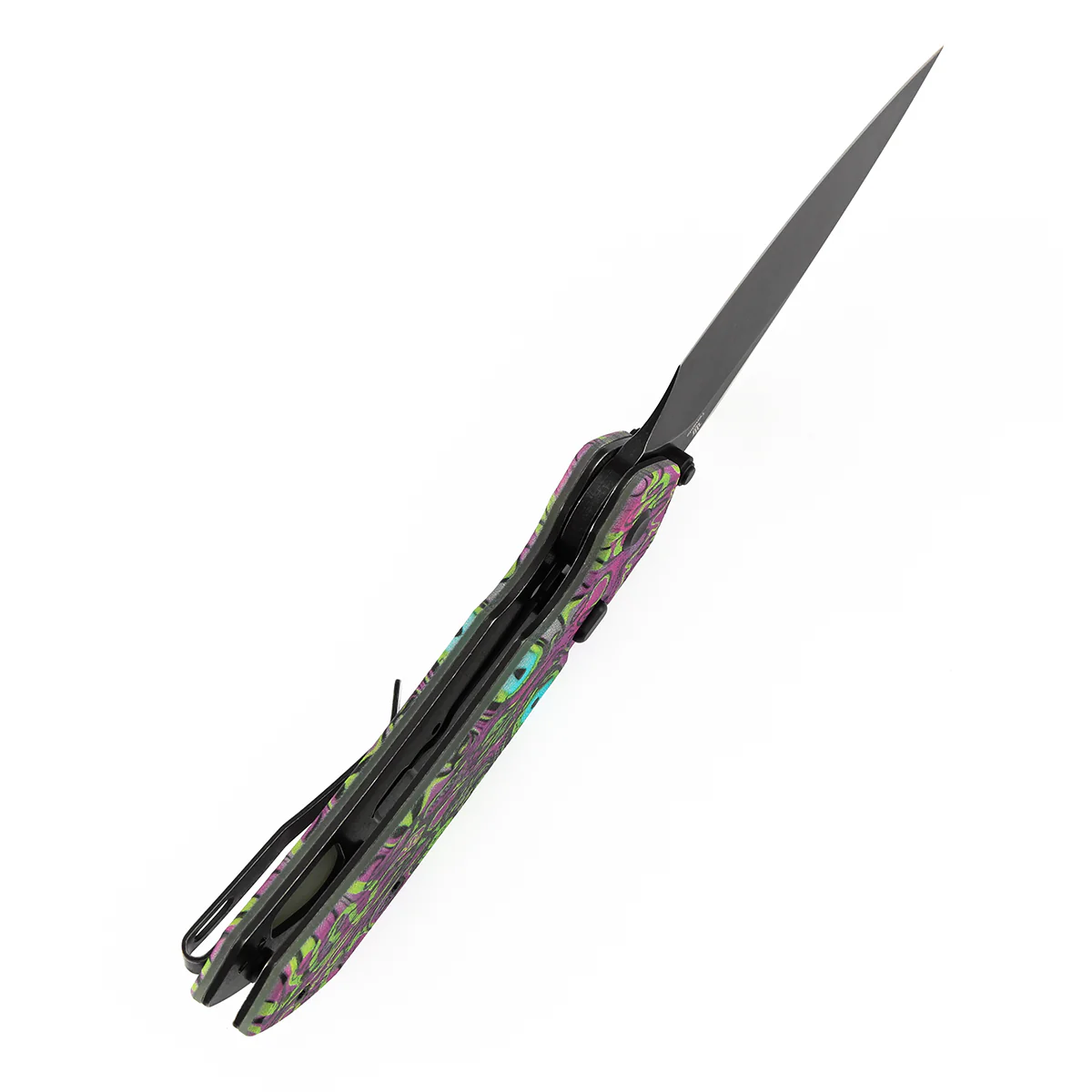 Tenable Fenrir Top Liner Lock Folding Knife| 3.4“ Blackwash D2 Blade | Jade G10 with Purple Undead Print Handle | Sparrow Knife Design | B1034H17 - Image 4