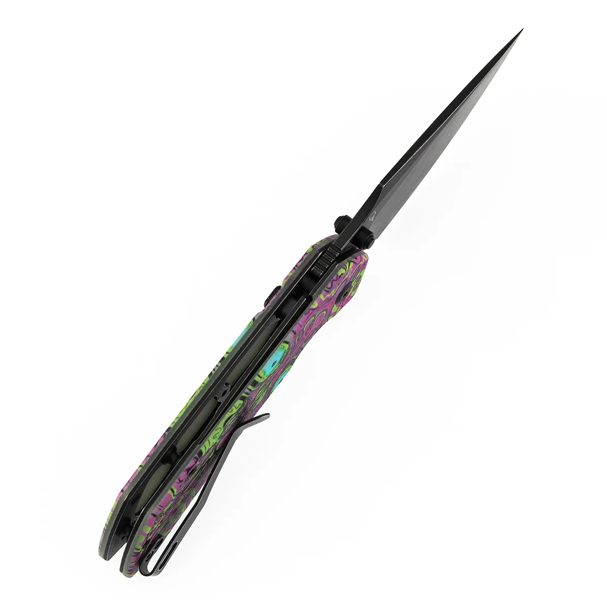 Tenable Fenrir Top Liner Lock Folding Knife| 3.4“ Blackwash D2 Blade | Jade G10 with Purple Undead Print Handle | Sparrow Knife Design | B1034H17 - Image 5