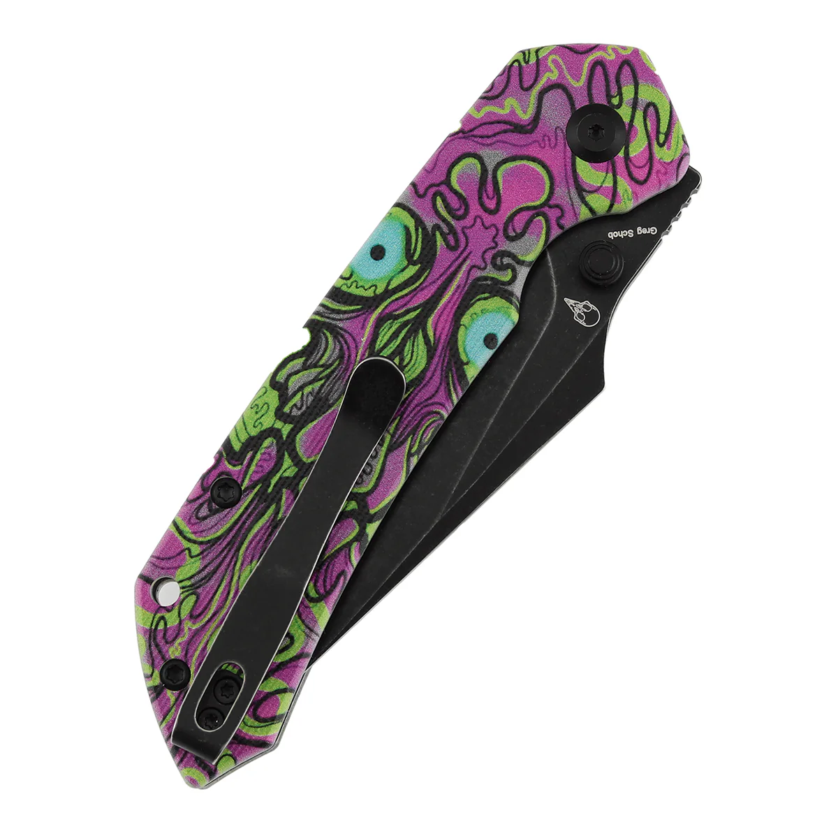 Tenable Fenrir Top Liner Lock Folding Knife| 3.4“ Blackwash D2 Blade | Jade G10 with Purple Undead Print Handle | Sparrow Knife Design | B1034H17 - Image 7