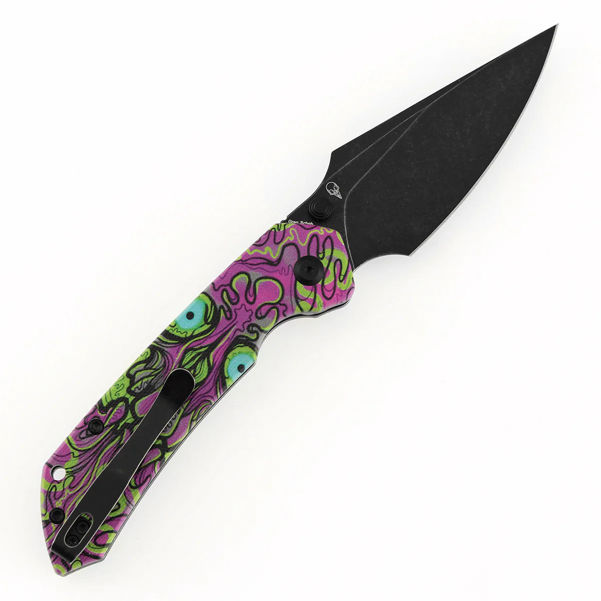 Tenable Fenrir Top Liner Lock Folding Knife| 3.4“ Blackwash D2 Blade | Jade G10 with Purple Undead Print Handle | Sparrow Knife Design | B1034H17 - Image 8