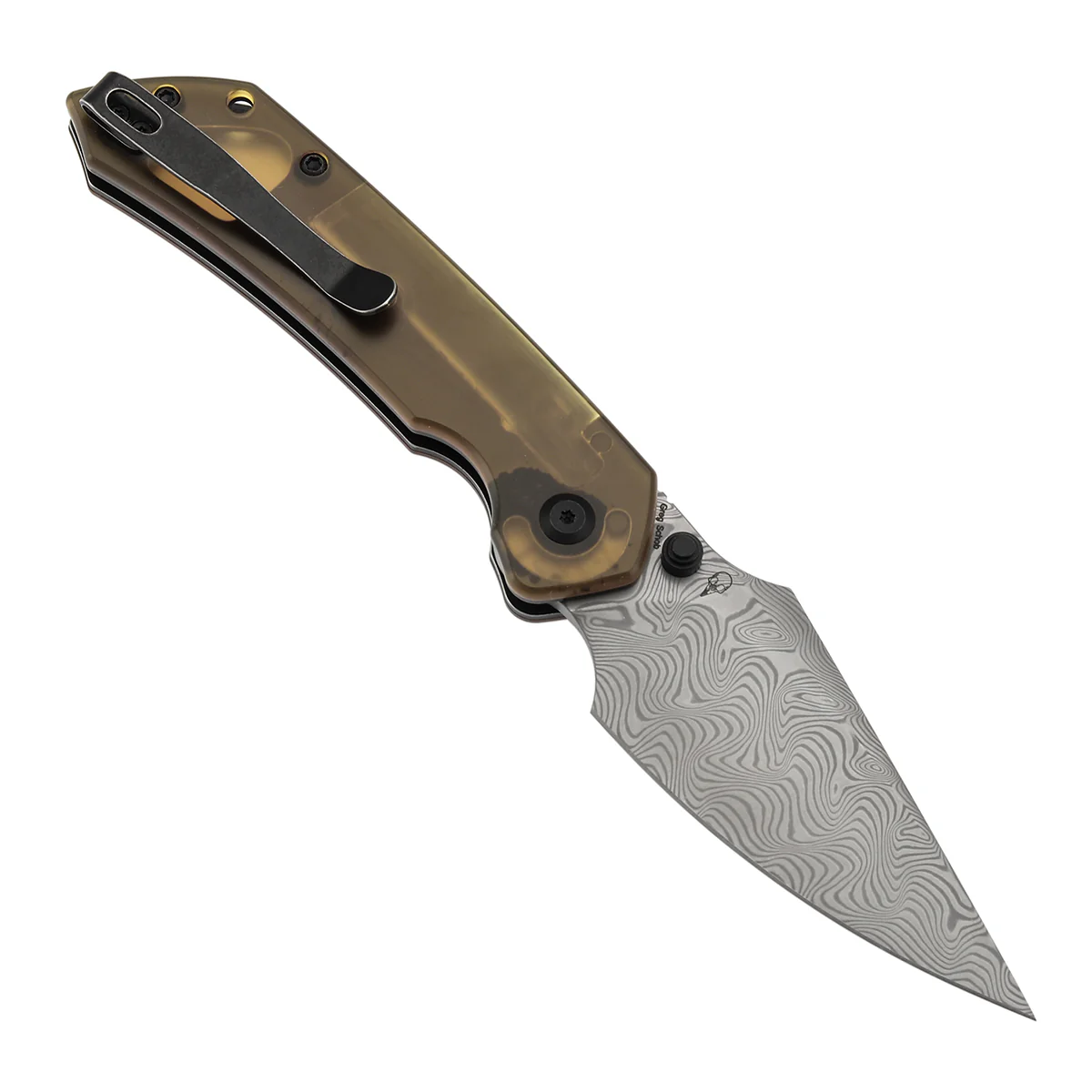 Available on TikTok -Tenable Fenrir Top Liner Lock Folding Knife| Amber PEI Handle | 3.4“ Damacus Blade | Sparrow Knife Design | B1034H6 - Image 3