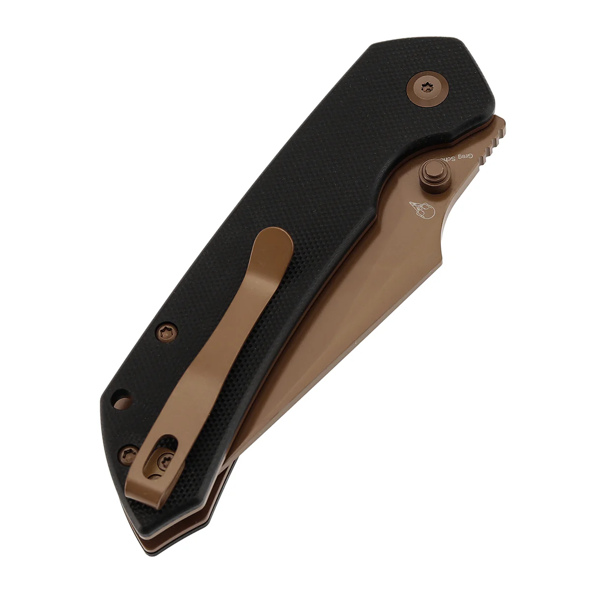 Available on TikTok - Tenable Fenrir Top Liner Lock Folding Knife| Black G10 Handle | 3.48“ Rose Gold Coated Nitro-V Blade | Sparrow Knife Design | B1034H3 - Image 7