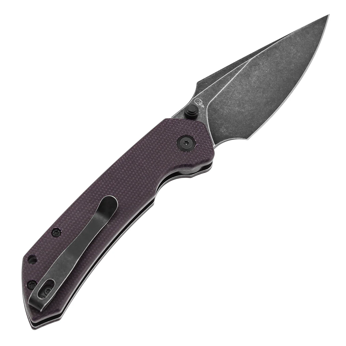 Tenable Fenrir Top Liner Lock Folding Knife| Purple Micarta | 3.48“ Blackwashed Nitro-V Blade | Sparrow Knife Design | B1034H1 - Image 8