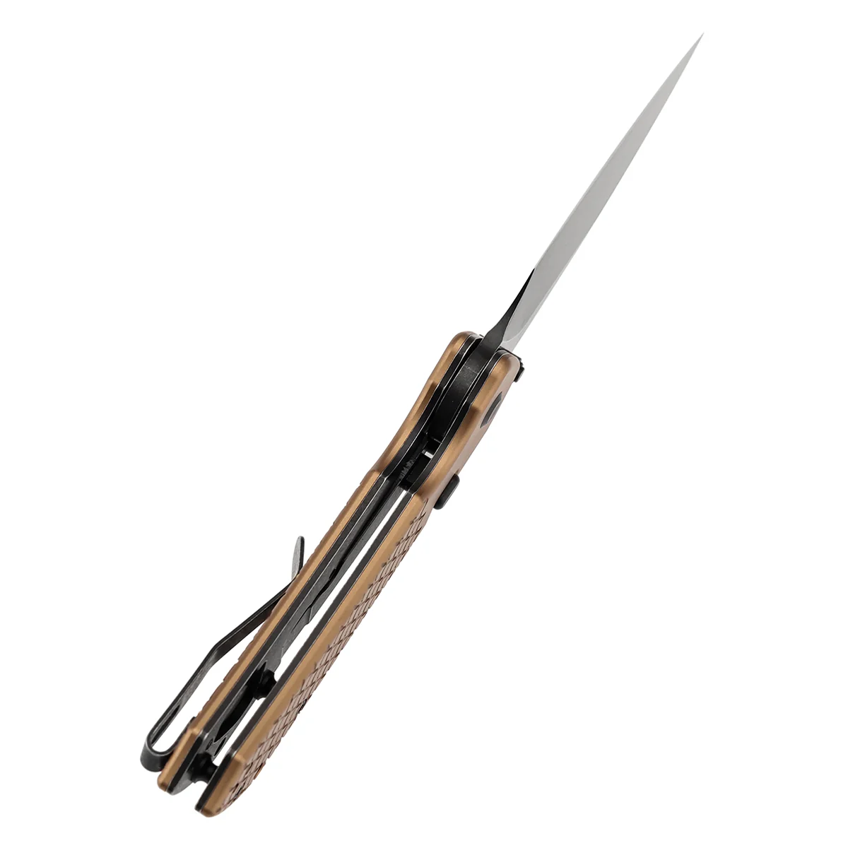 Tenable Fenrir Top Liner Lock Folding Knife| 3.4“ Blackwashed Nitro-V Blade | Bronze Aluminum with Fishscale Texture Handle | Sparrow Knife Design | B1034H11 - Image 4