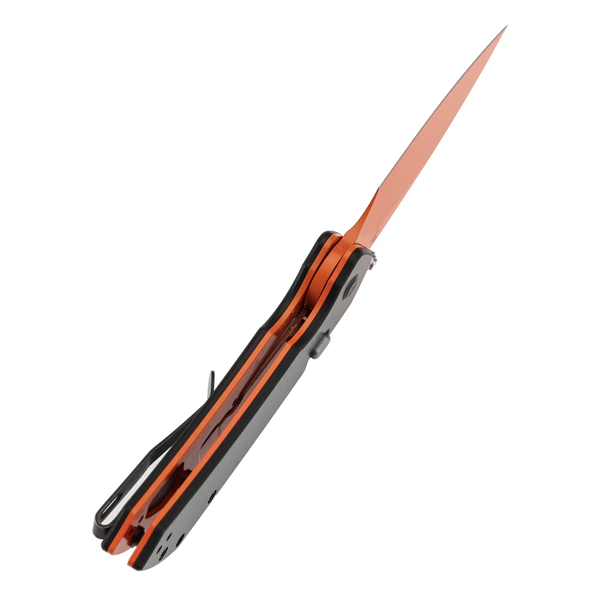 Tenable Fenrir Top Liner Lock Folding Knife| Twill Carbon Fiber Handle | 3.48“ Orange Coated Nitro V Blade | Sparrow Knife Design | B1034H5 (Stainless Steel Thumb Stud) - Image 4