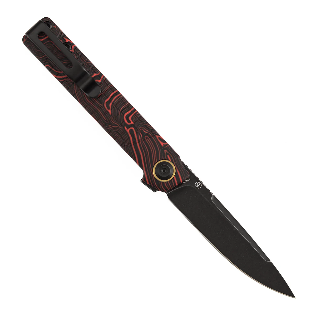 Tenable Kitpu Folding Knife | 2.9'' Blackwash Nitro-V Blade | Black & Red G-Mascus Handle | Jonathan Styles Design - B2123A4 - Image 5