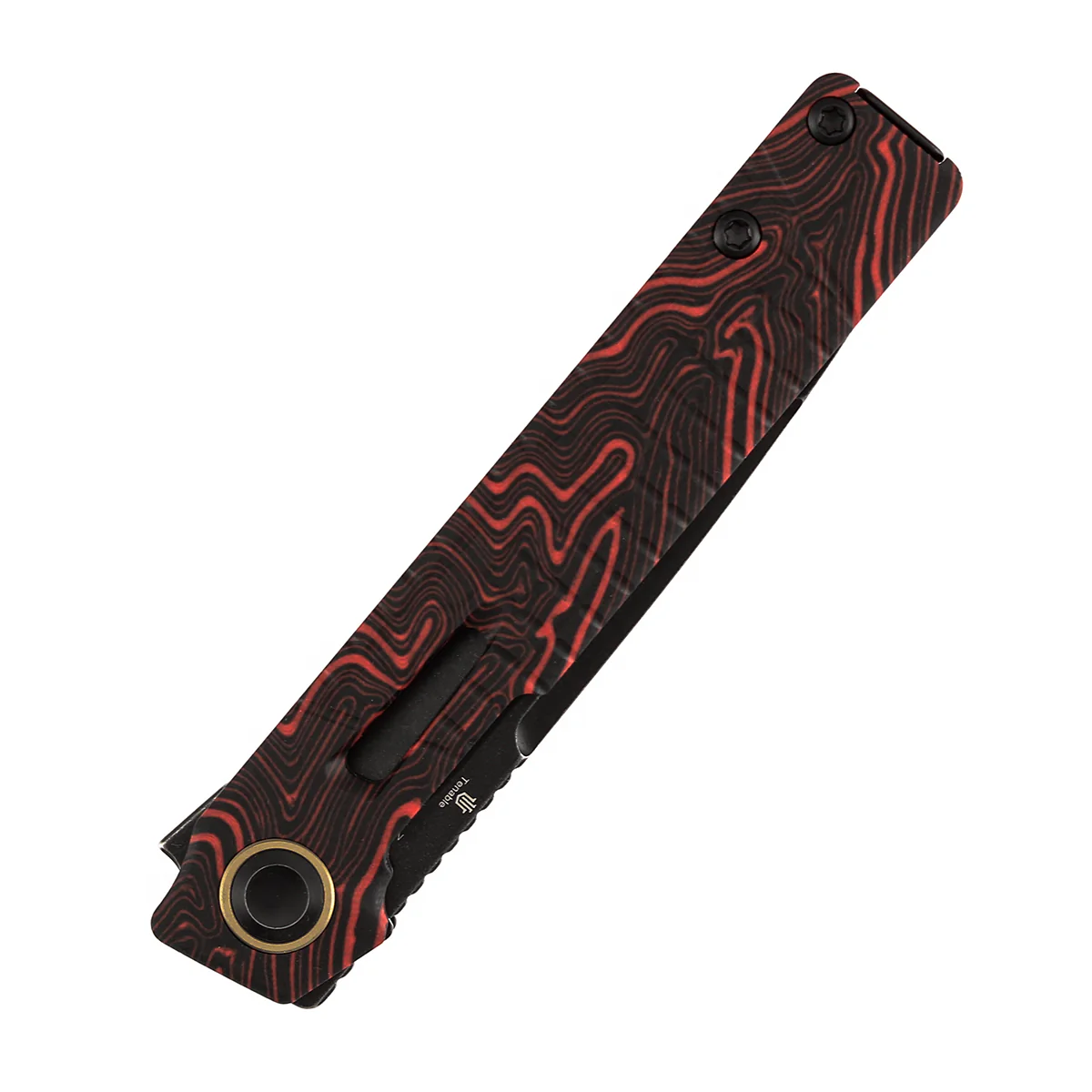 Tenable Kitpu Folding Knife | 2.9'' Blackwash Nitro-V Blade | Black & Red G-Mascus Handle | Jonathan Styles Design - B2123A4 - Image 8
