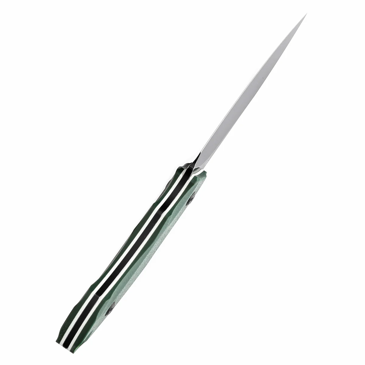 Tenable Luccio Fixed Blade Knife with Green G10 Handle (3.81" Blackwash 14C28N Blade) - Bolt Vision Design - G007A1 - Image 3
