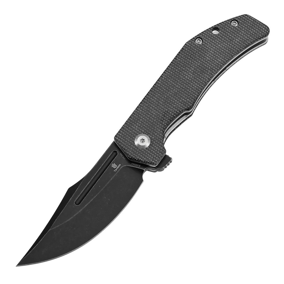 Tenable Orion Flipper Folding Knife | Black Micarta Handle | 3.07" Blackwashed 14C28N | JB Stout Design | B1089A4 - Image 2