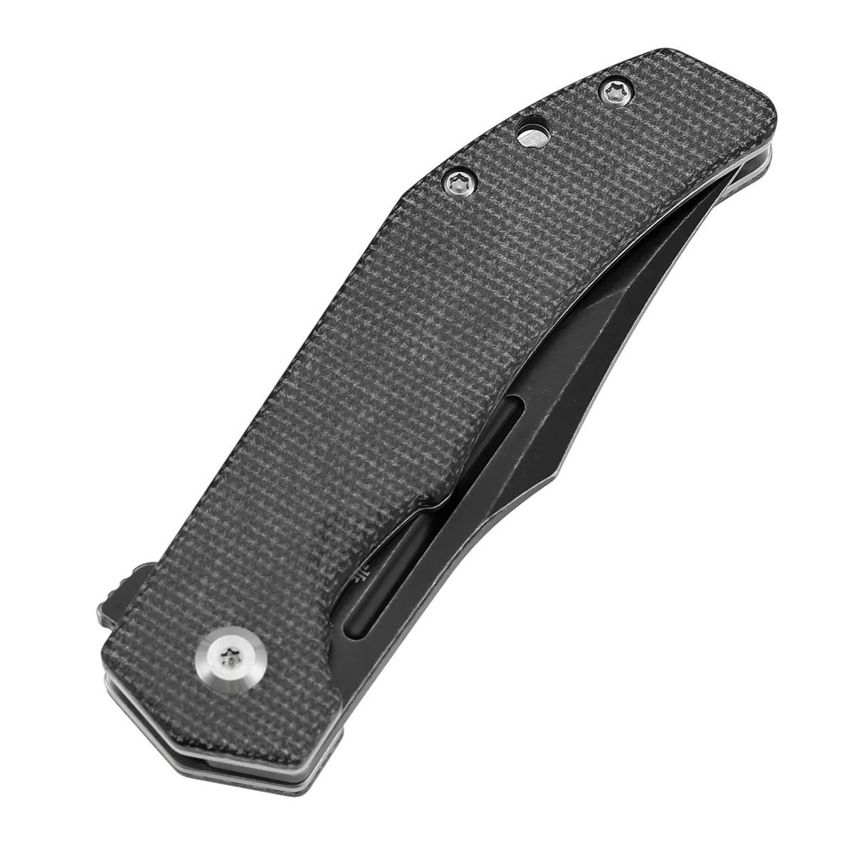 Tenable Orion Flipper Folding Knife | Black Micarta Handle | 3.07" Blackwashed 14C28N | JB Stout Design | B1089A4 - Image 6