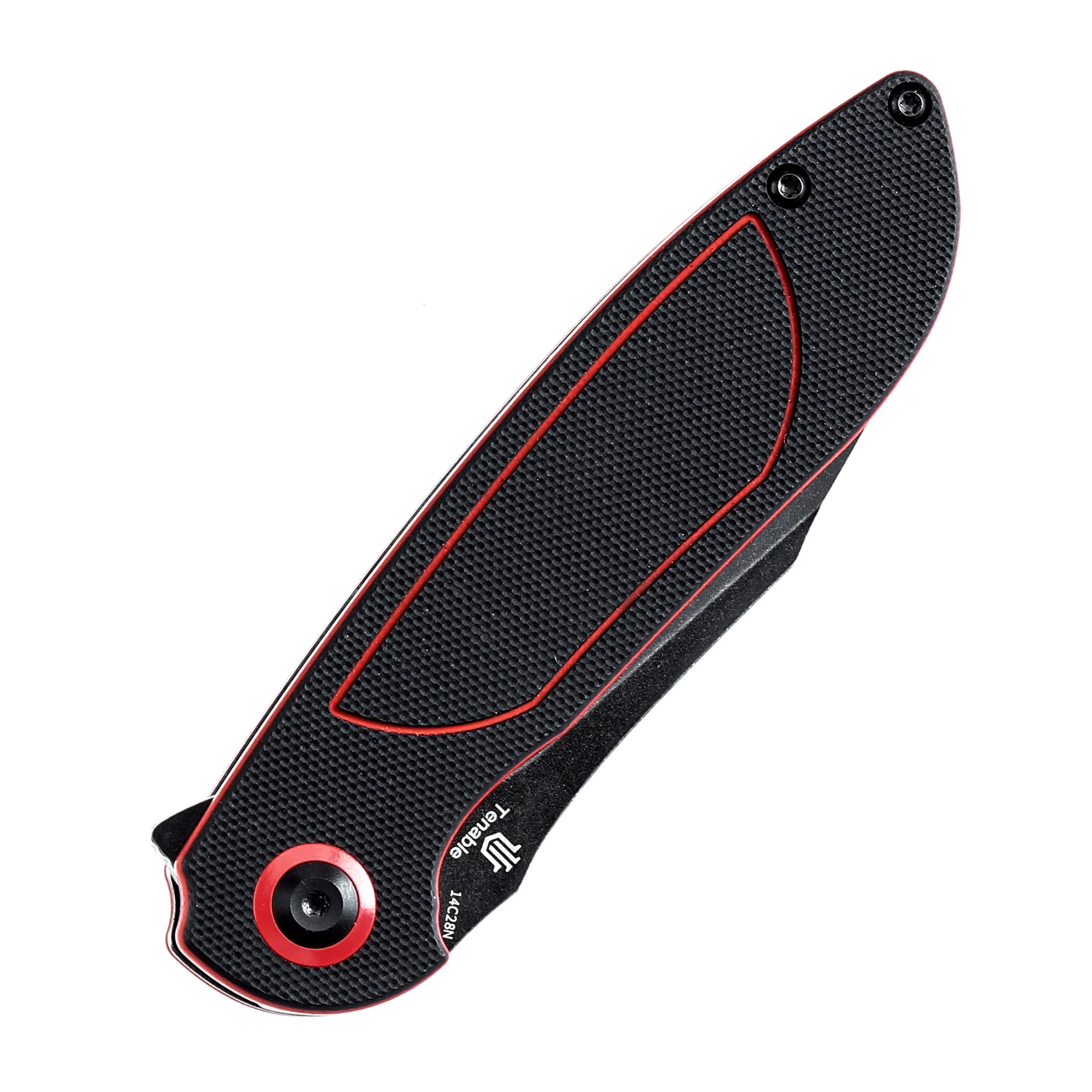 Tenable Prometheus Folding Knife Black and Red G10 Handle(3.29'' Blackwash 14C28N Blade)D.O.C.K. Design-T1040A1 - Image 8