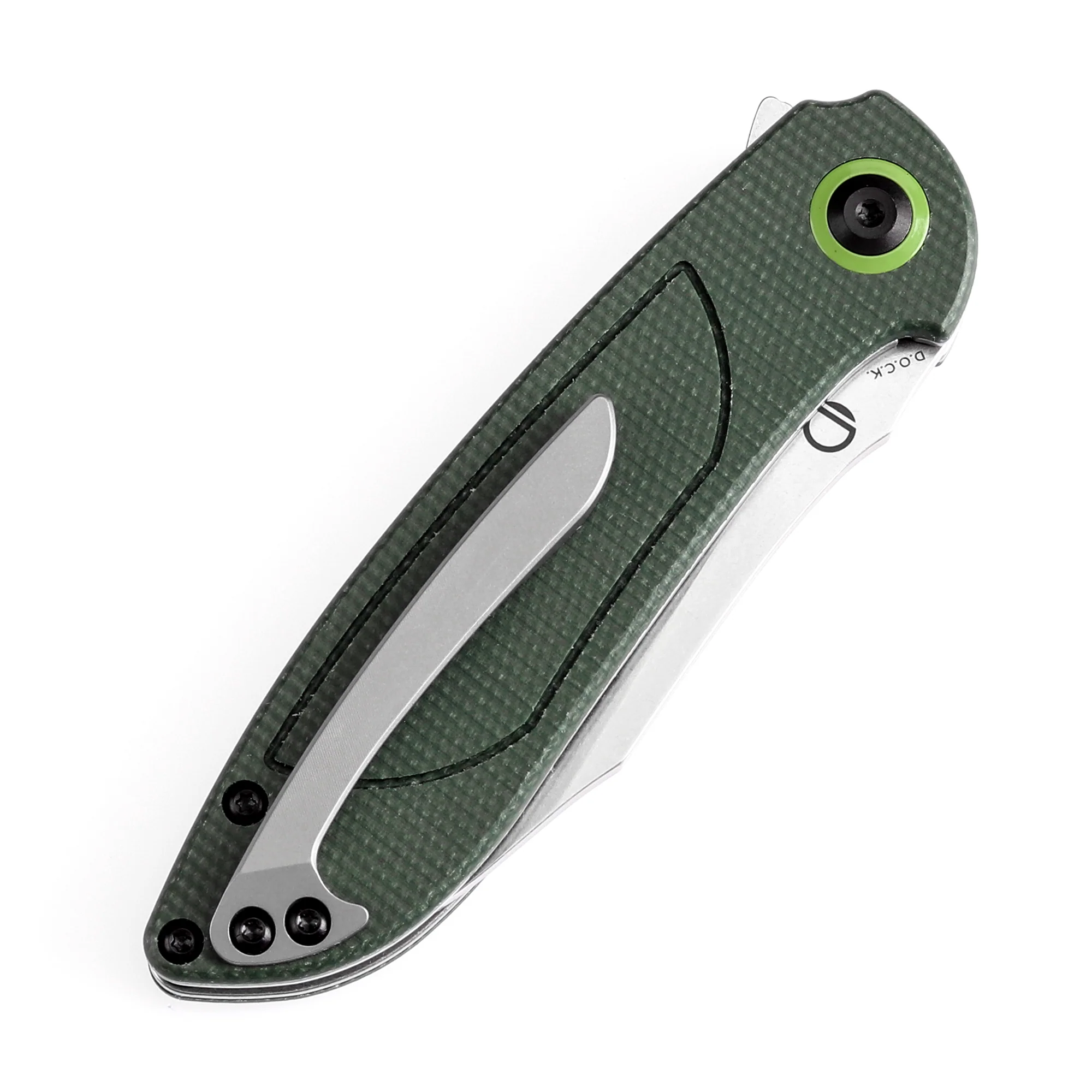 Tenable Prometheus Folding Knife Green Micarta Handle(3.29'' Stonewashed  14C28N Blade)D.O.C.K. Design-T1040A2 - Image 9