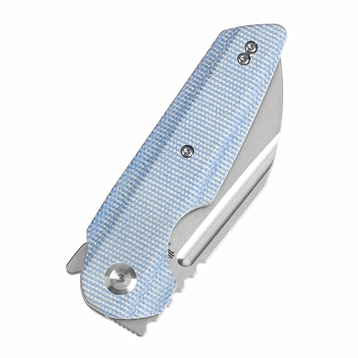 Tenable Rafe L Folding Knife Blue Micarta Handle (3.19" Stonewashed 14C28N Blade) 4T5 Design--T1048A3 - Image 7