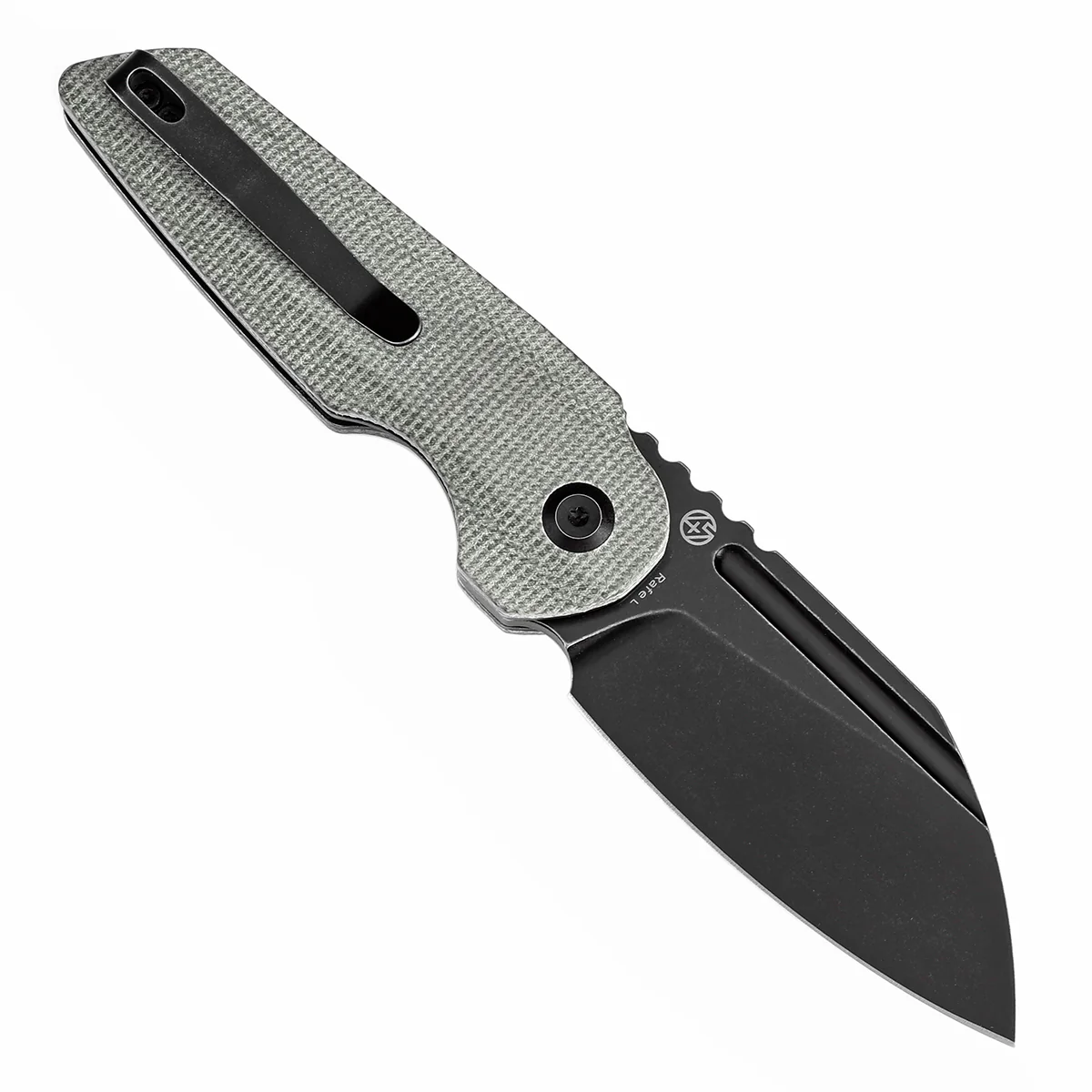 Tenable Rafe L Folding Knife Green Micarta Handle (3.19" Black Stonewashed 14C28N Blade) 4T5 Design--T1048A1 - Image 3