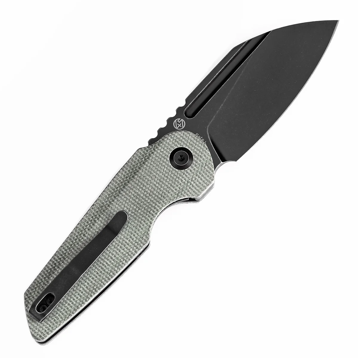 Tenable Rafe L Folding Knife Green Micarta Handle (3.19" Black Stonewashed 14C28N Blade) 4T5 Design--T1048A1 - Image 9